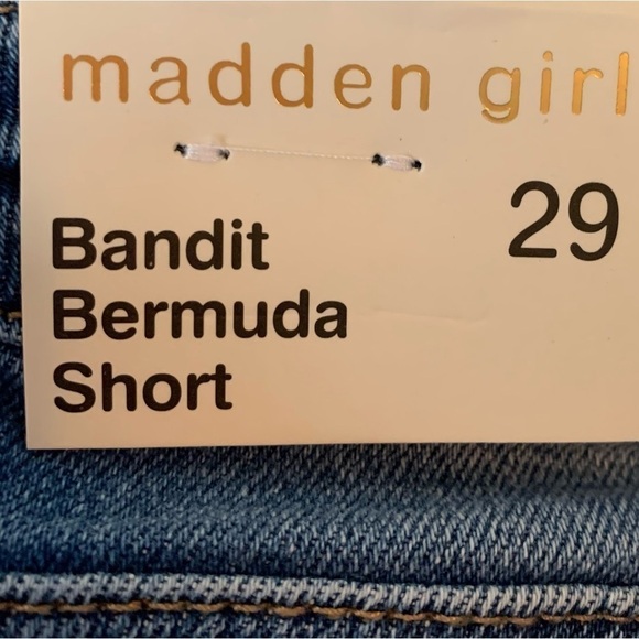MADDEN GIRL Destroyed Long Cut-Off Jeans Shorts Size 29 / 8 NEW - Picture 6 of 8